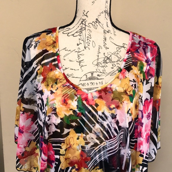 Susie In The City Floral Multicolor Blouse.       Size Large - Picture 4 of 12